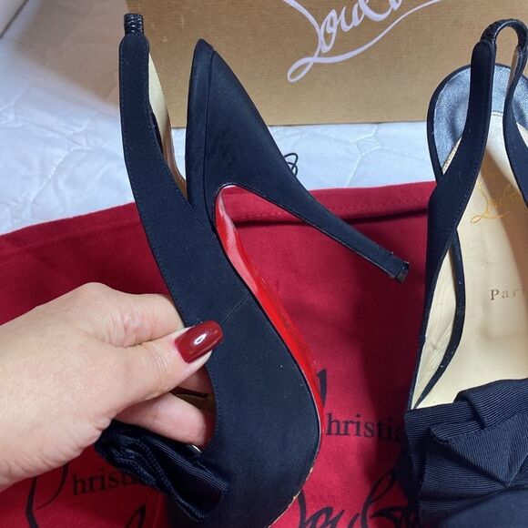 Christian Louboutin Black Patent Leather Stiletto Heels, US8 - Picture 3 of 10